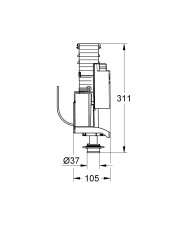 Valva rezervor WC Grohe 42320000, rezervoare incastrate utilizare, rapid sl, rapid slx gama produs compatibil, AV1 [1]