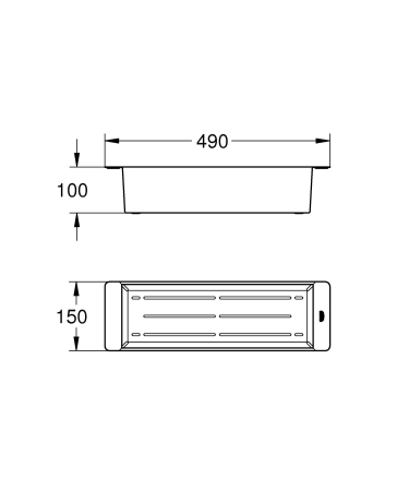 Vas chiuveta Grohe 40853AL0, 490 x 150 x 100 mm, otel inoxidabil, mat, grafit [2]