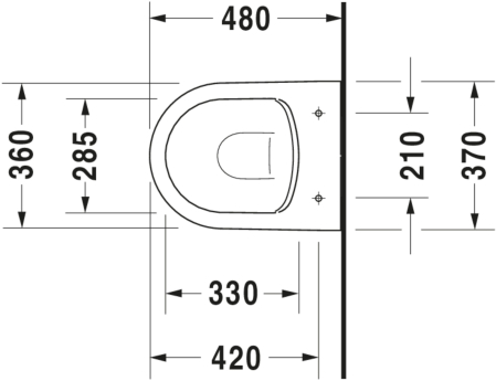 Vas WC Duravit 2530090000, Me by Starck, montaj suspendat, zona montaj interior, tip clatire jet de apa, alb [15]