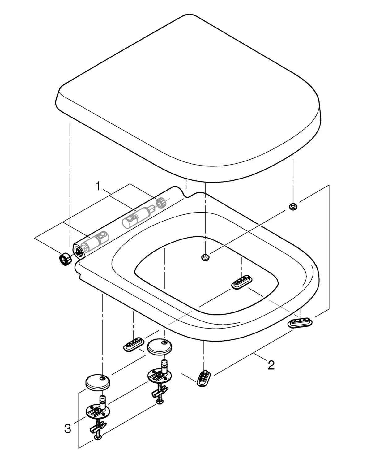 Vas WC Grohe Euro 39703000, suspendat, rimless, capac wc, SoftClose, alb [1]