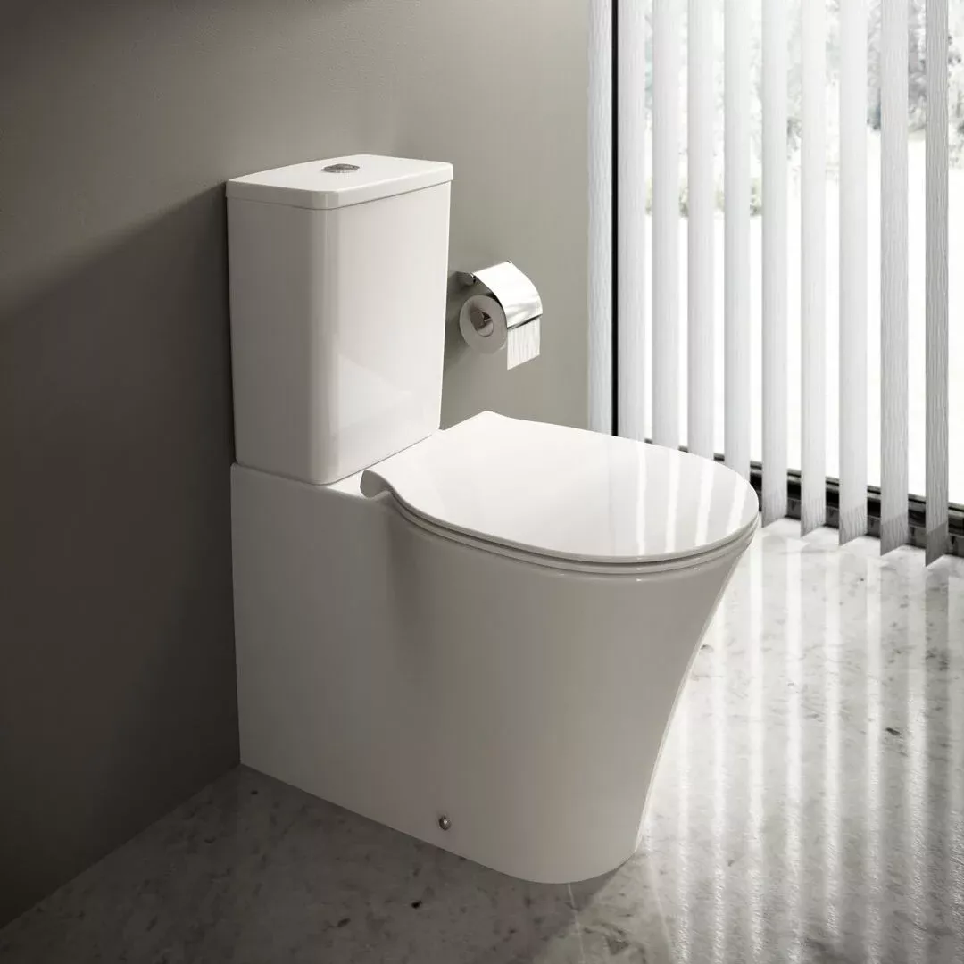 Vas WC Ideal Standard Connect Air E013701, montare pe podea, evacuare orizontala, pentru rezervor aparent, Aquablade, alb [9]