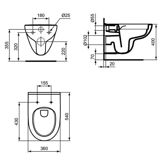 Vas WC Ideal Standard i.Life A, suspendat, Rimless+, fara capac, alb, T471601 [6]