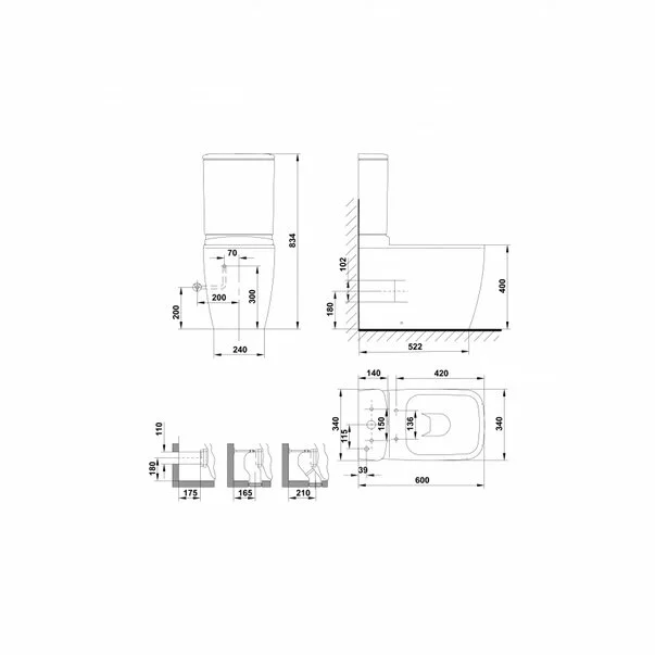 Vas WC pe pardoseala Gala Eos BTW alb lucios [3]