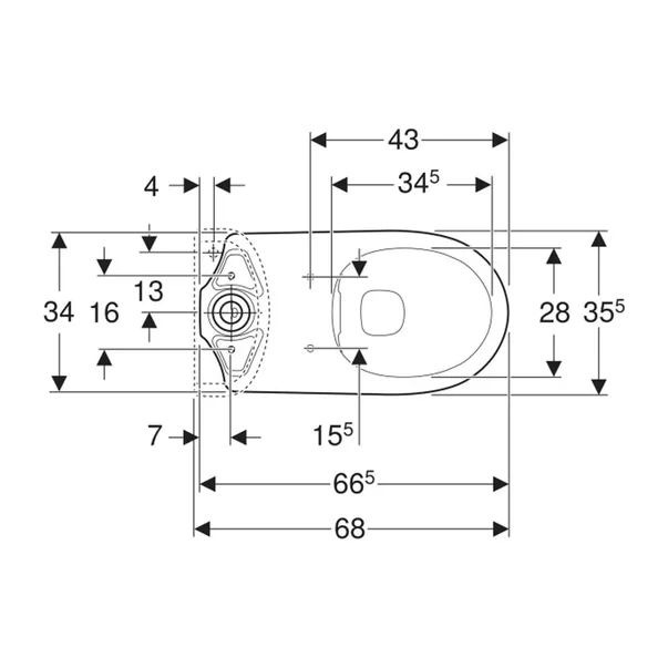 Vas WC pe pardoseala Geberit Selnova Rimfree alb lucios [2]