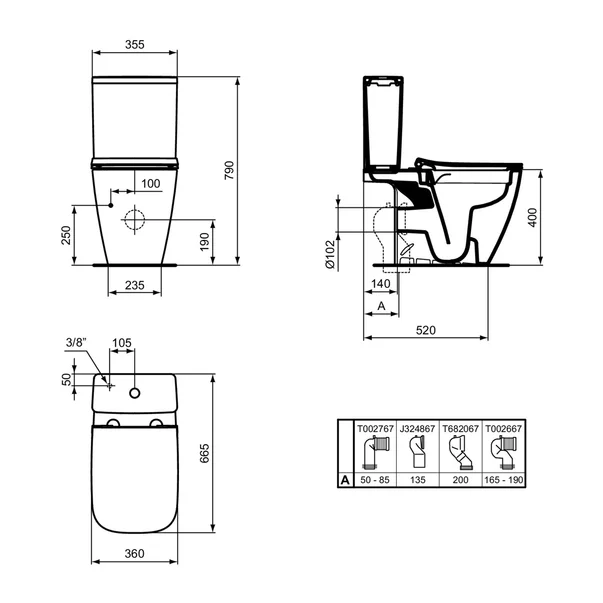 Vas WC pe pardoseala Ideal Standard i.life B alb rimless [2]