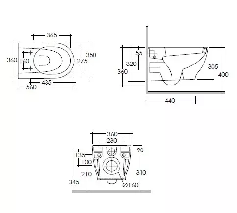 Vas WC Rak Ceramics Moon, suspendat, fara capac, alb, MOWC00002 [2]