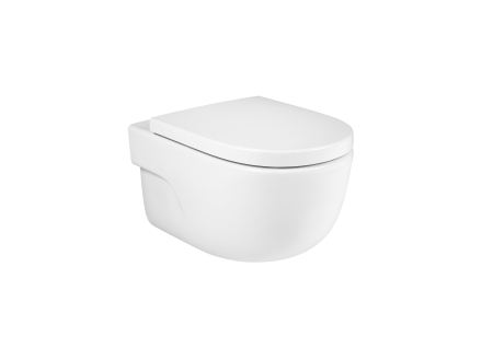 Toalete - Vas WC Roca A34624L000, 360 mm, 560 mm, 300 mm, 1 functii speciale, suprafata antiaderent, suspendat, Alb