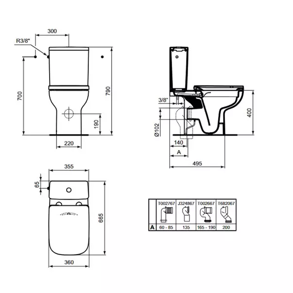 Vas wc stativ Ideal Standard i.Life A rimless T472101 [1]