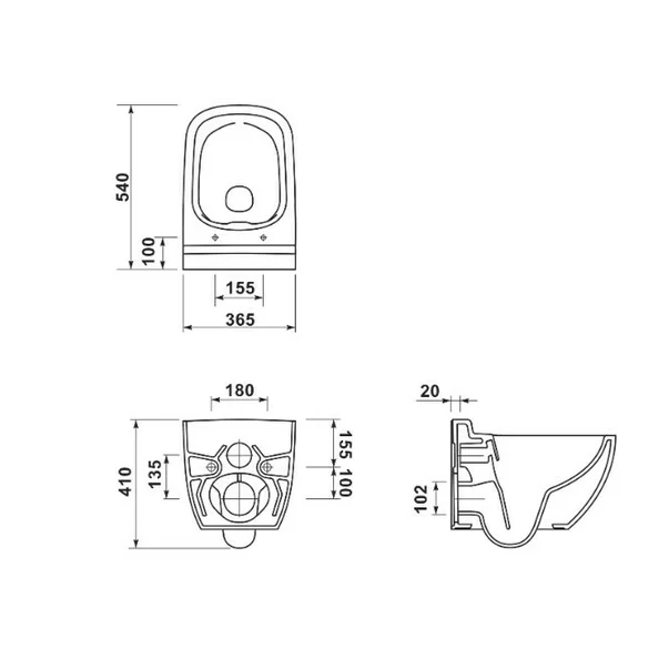 Vas wc suspendat alb Cersanit Caspia [1]