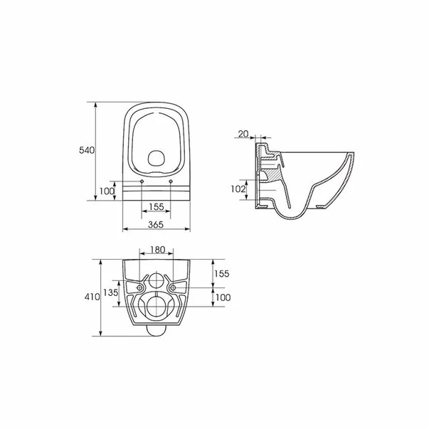 Vas wc suspendat Cersanit Caspia New Clean On cu capac inchidere lenta [2]