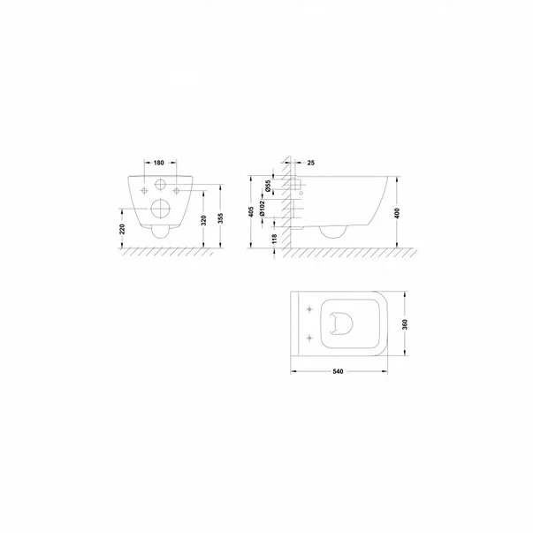 Vas WC suspendat Gala Emma Square finisaj alb lucios [1]