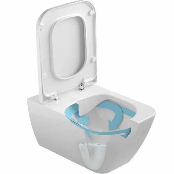 Vas WC suspendat Gala Emma Square Rimless alb lucios [4]