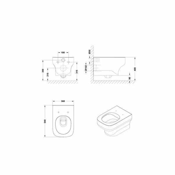 Vas wc suspendat Gala Mid Rimless [3]