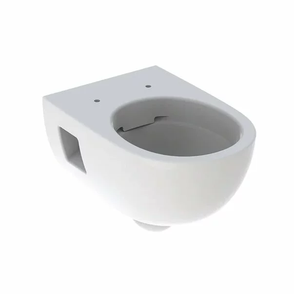 Vase WC - Vas wc suspendat Geberit Selnova Rimfree fara capac alb cu forma partial inchisa