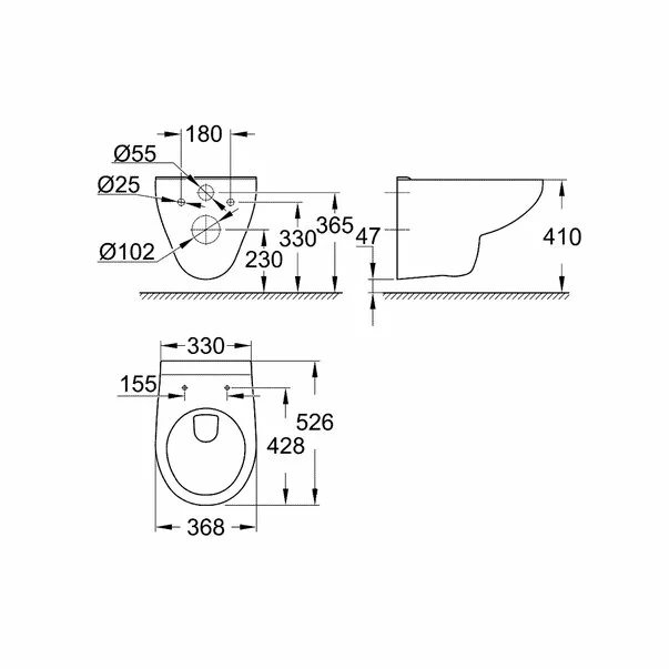 Vas WC Grohe 39491000, 526 mm, 363 mm, 368 mm, 1 functii speciale, suspendat, interior zona montaj, Alb [5]