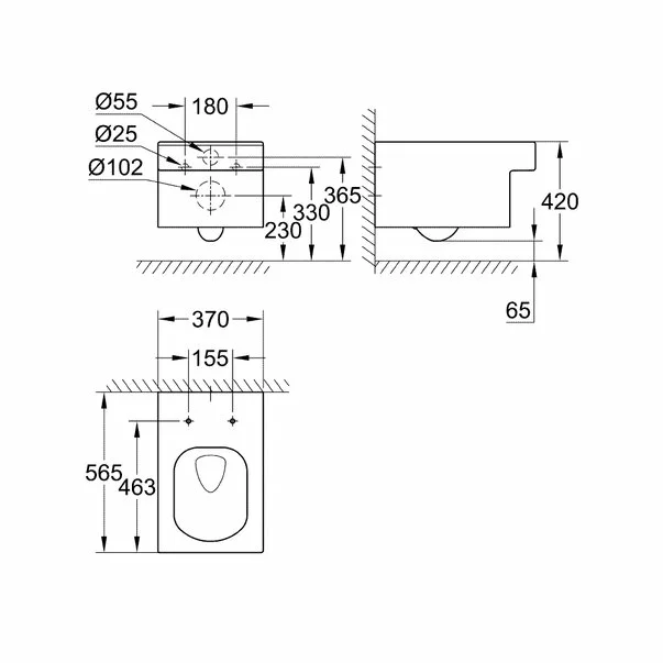 Vas wc suspendat Grohe Cube Ceramic Rimless Triple Vortex cu PureGuard [3]