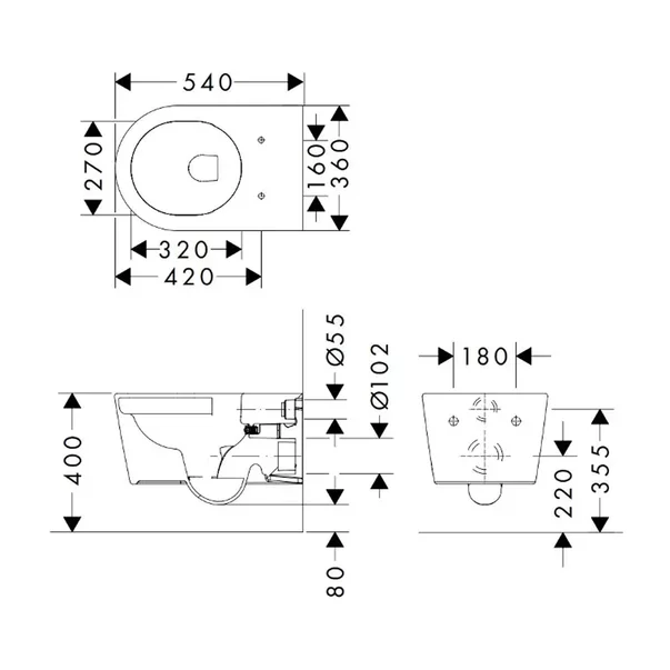 Vas WC suspendat Hansgrohe EluPura S AquaFall Flush alb cu capac softclose [5]