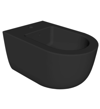 Baie - Vas WC suspendat Hatria, Futura, rimless, Pure Vortex, 35,5 x 53, negru mat