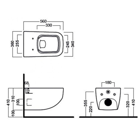 Vas WC suspendat Hatria, Next, pure rim, alb [4]