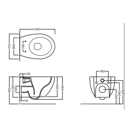 Vas WC suspendat Hatria, Planeta, PureVortex, 37.5x53CM, alb [3]