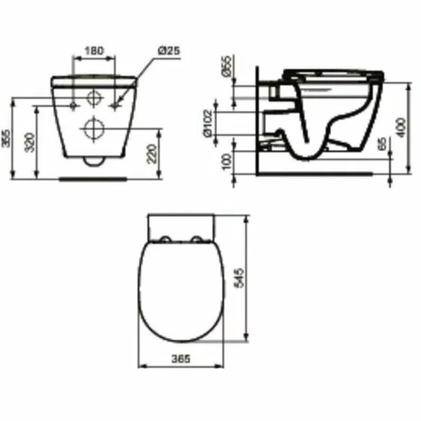 Vas wc suspendat Ideal Standard Connect Rimless [1]