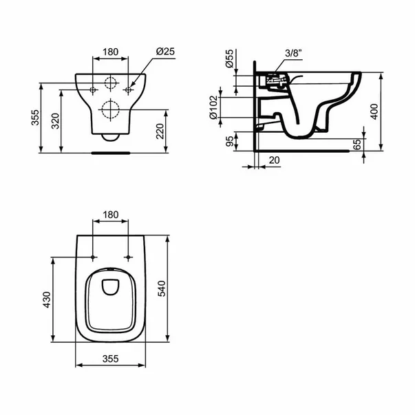 Vas wc suspendat Ideal Standard I.life A rimless alb [1]