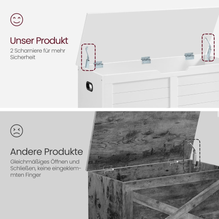 VASAGLE Banca cu spatiu de depozitare, pentru hol sau dormitor, din MDF, 40x100x46cm, alb [4]