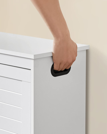 Bancuta pentru pantofi cu usa rabatabila si compartiment interior reglabil, 80x30x46 cm, alb [2]