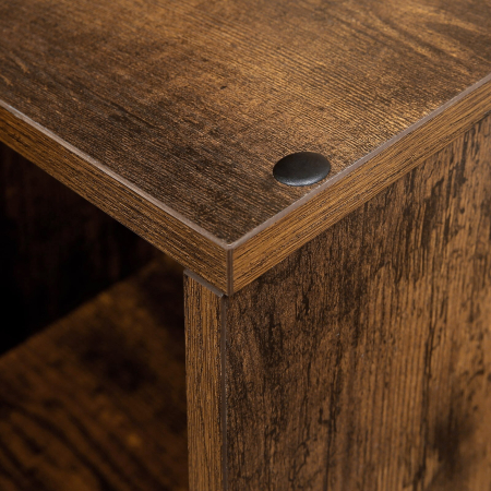 Biblioteca cu 10 compartimente, unitate de depozitare pentru decoratiuni, din lemn, 29x129x129cm, maro rustic [11]