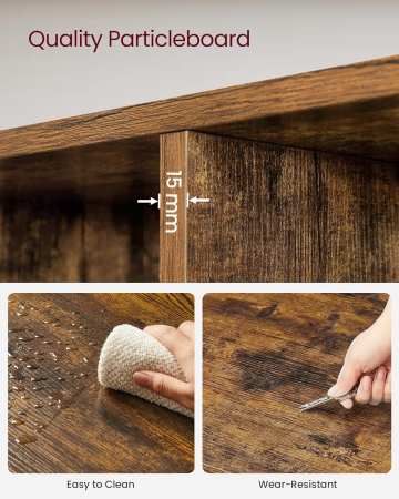 Biblioteca cu 10 compartimente, unitate de depozitare pentru decoratiuni, din lemn, 29x129x129cm, maro rustic [4]