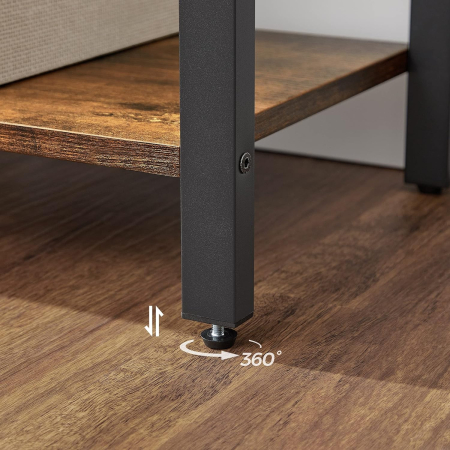 Biblioteca cu 4 etaje din lemn, cadru otel, stil industrial, 66x30x120cm, maro rustic [9]