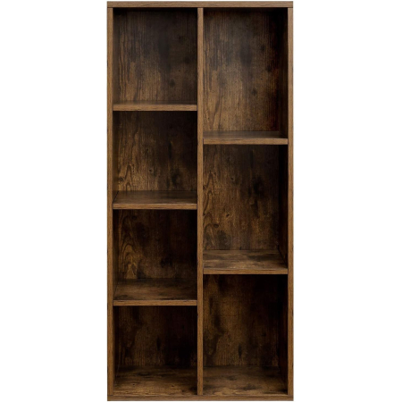 Biblioteca cu 7 compartimente deschise, MDF, 50x24x106cm, maro rustic [8]