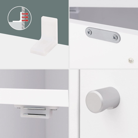 Biblioteca din lemn, cu 9 cuburi, 3 dulapuri inferioare, 98x98x29cm, alb [5]