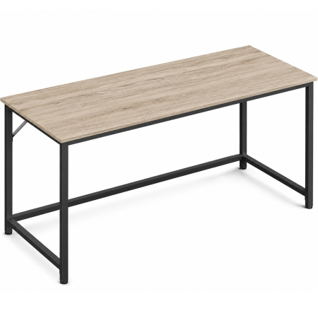 Dormitor & birou - Birou calculator cu cadru metalic si blat PAL, stil industrial, 135x60x76 cm, gri stejar