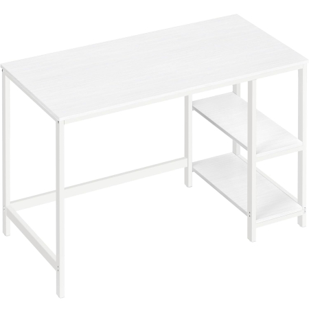 Mobila living - Birou cu 2 rafturi stanga sau dreapta, stil industrial, 60x120x76 cm, alb