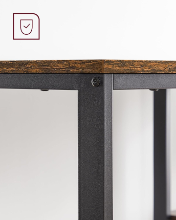 VASAGLE Birou cu 2 rafturi stanga sau dreapta, stil industrial, 60x140x76 cm, maro rustic [9]