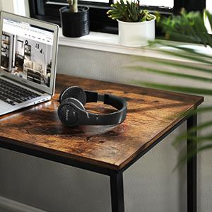 Birou de colt in forma de L, cadru din otel, 149x149x75cm, industrial, maro rustic si negru [11]