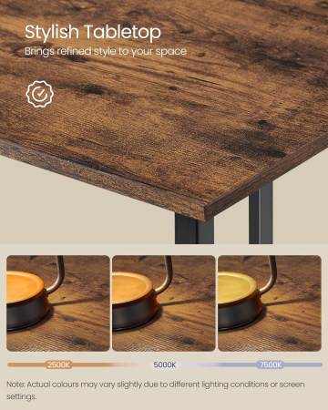 Birou de colt in forma de L, cu 2 rafturi de depozitare, 130x130x76 cm, industrial, maro rustic [6]