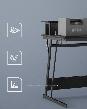 Birou gaming cu iluminare LED reglabila, 2 prize si 2 USB, suport 2 monitoare, 120x60x76 cm, negru [2]