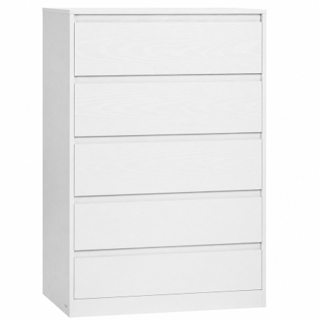 Comode - Comoda cu 5 sertare, design modern minimalist, PAL si MDF, 60x40x97 cm, alb