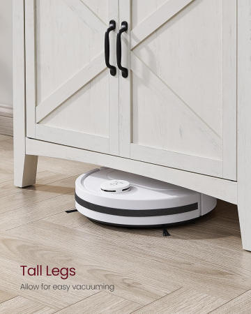 Comoda cu sertar si dulap cu raft reglabil, stil country, 80x40x80 cm, alb rustic [5]