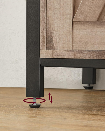 Comoda pentru living sau bucatarie, cu 2 usi glisante, rafturi reglabile, stil rustic, 33x100x80 cm, maro [5]