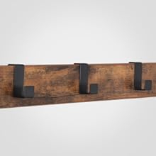 Cuier pentru haine, cu banc depozitare pantofi, 9 carlige detasabile, sina pentru haine, 34x77x183cm, industrial, maro rustic si negru [1]