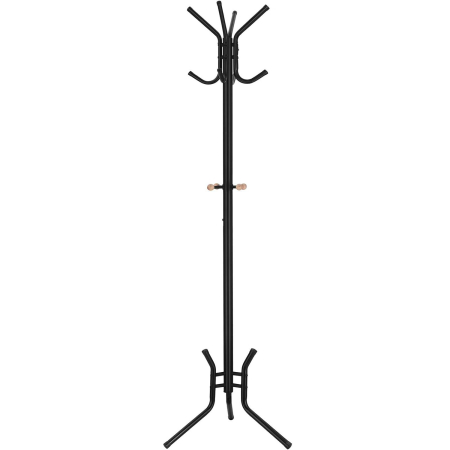 Mobila - VASAGLE Cuier pentru haine, din otel, tip pom, cu 12 carlige, 176cm, negru