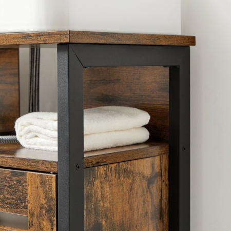 Dulap baie baza lavoar, cu 2 usi, 2 rafturi, 60x30x60 cm, maro rustic [9]