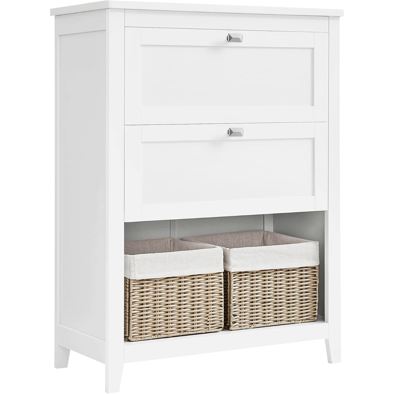 Mobilier baie - Dulap baie cu 2 sertare, 2 cosuri si raft, separatoare reglabile, MDF, 30x60x80 cm, alb