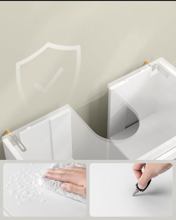 Dulap baie pentru suport lavoar, MDF, 2 compartimente, raft interior reglabil, 30x60x60 cm, alb [3]