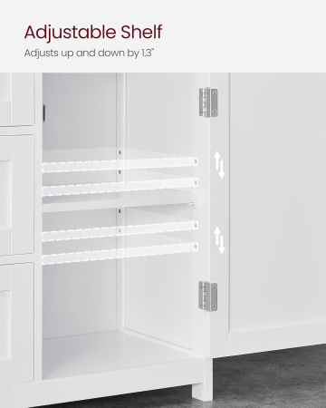 Dulap baie 3 sertare dulap raft reglabil mdf, 60x30x80 cm, depozitare eficienta, alb [5]