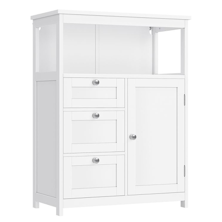 Baie - Dulap baie 3 sertare dulap raft reglabil mdf, 60x30x80 cm, depozitare eficienta, alb