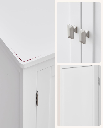 VASAGLE Dulap de baie, din MDF, cu 2 compartimente si 4 usi, rafturi reglabile, 30x60x110cm, alb [5]